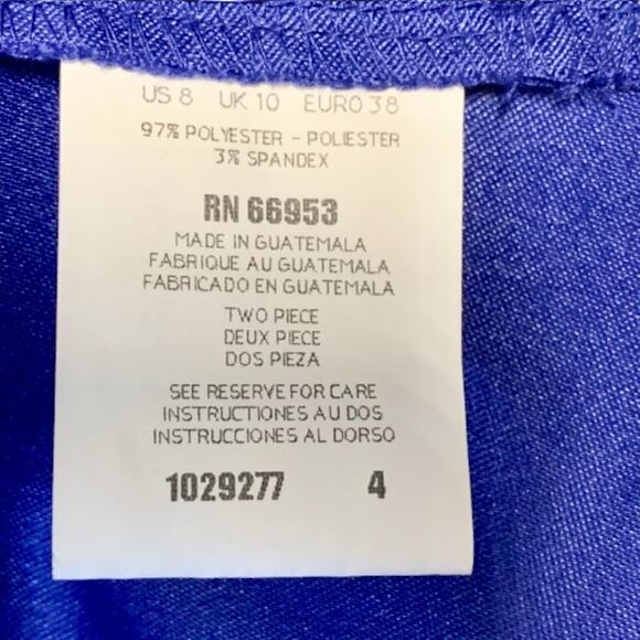 Vintage 80s Leslie Fay Skirt Suit 8P Blue Microsuede Princess Seams Blazer Set - Picture 9 of 10